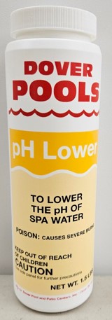 DOVER POOLS pH LOWER FOR HOT TUBS - 1.5 LB